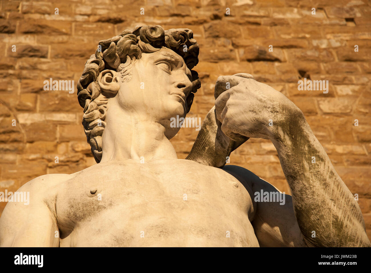 David Rennaissance Copy of Renaissance sculpture David by Michelangelo in front of Palazzo ...
