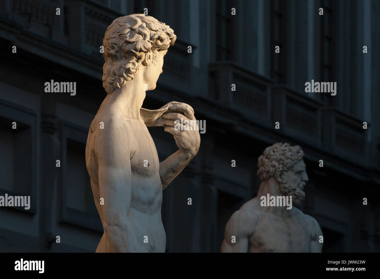 David Rennaissance Copy of Renaissance sculpture David by Michelangelo in front of Palazzo ...