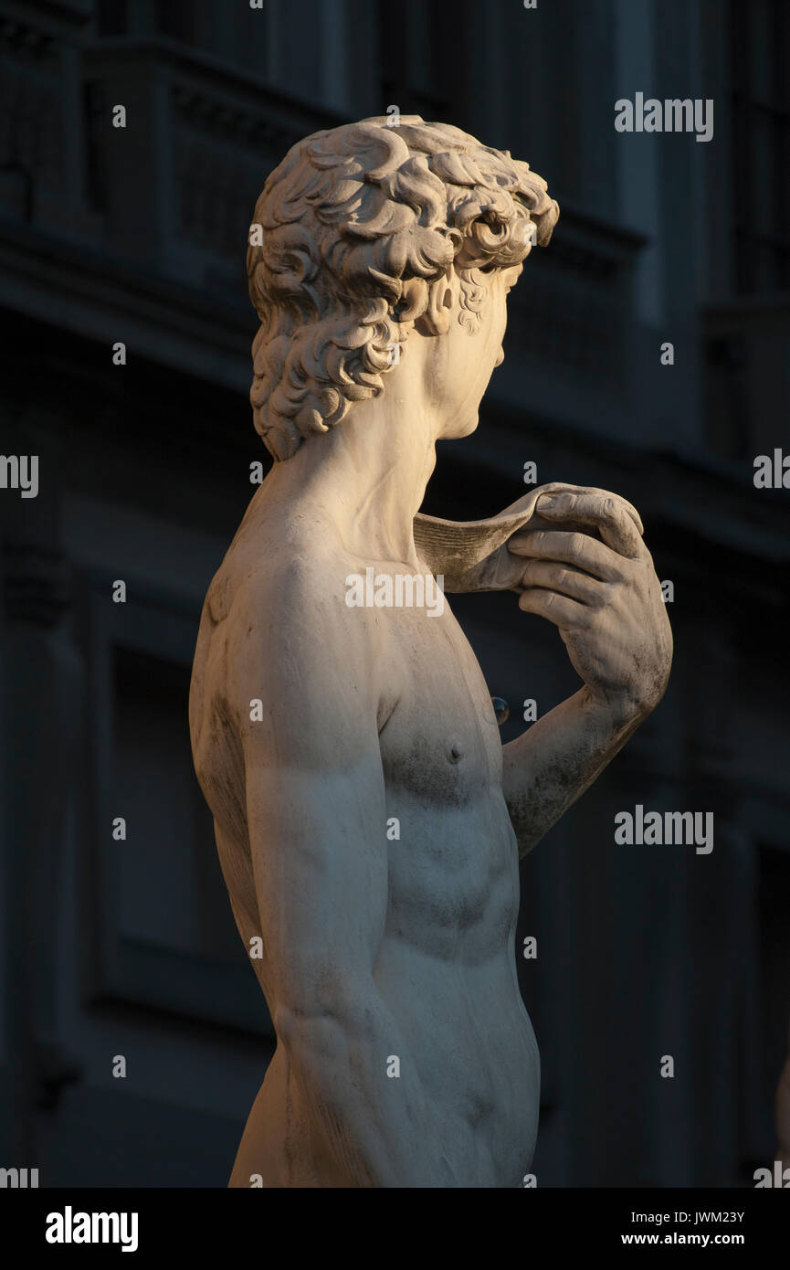 David Rennaissance Copy of Renaissance sculpture David by Michelangelo in front of Palazzo ...