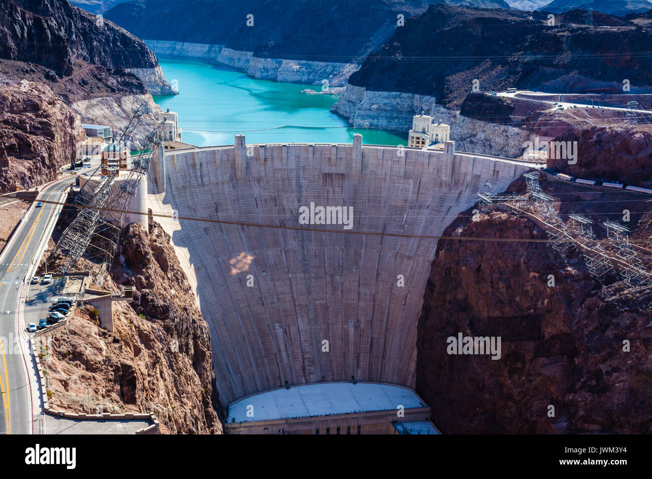 View of the Hoover Dam and Colorado River Stock Photo - Alamy