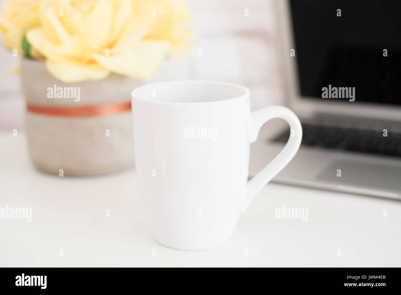 Mug Mockup. Coffee Cup Template. Coffee Mug Printing Design Template. White Mug Mockup. Blank Mug. Styled Stock Product Image. Styled Stock Photograph Stock Photo