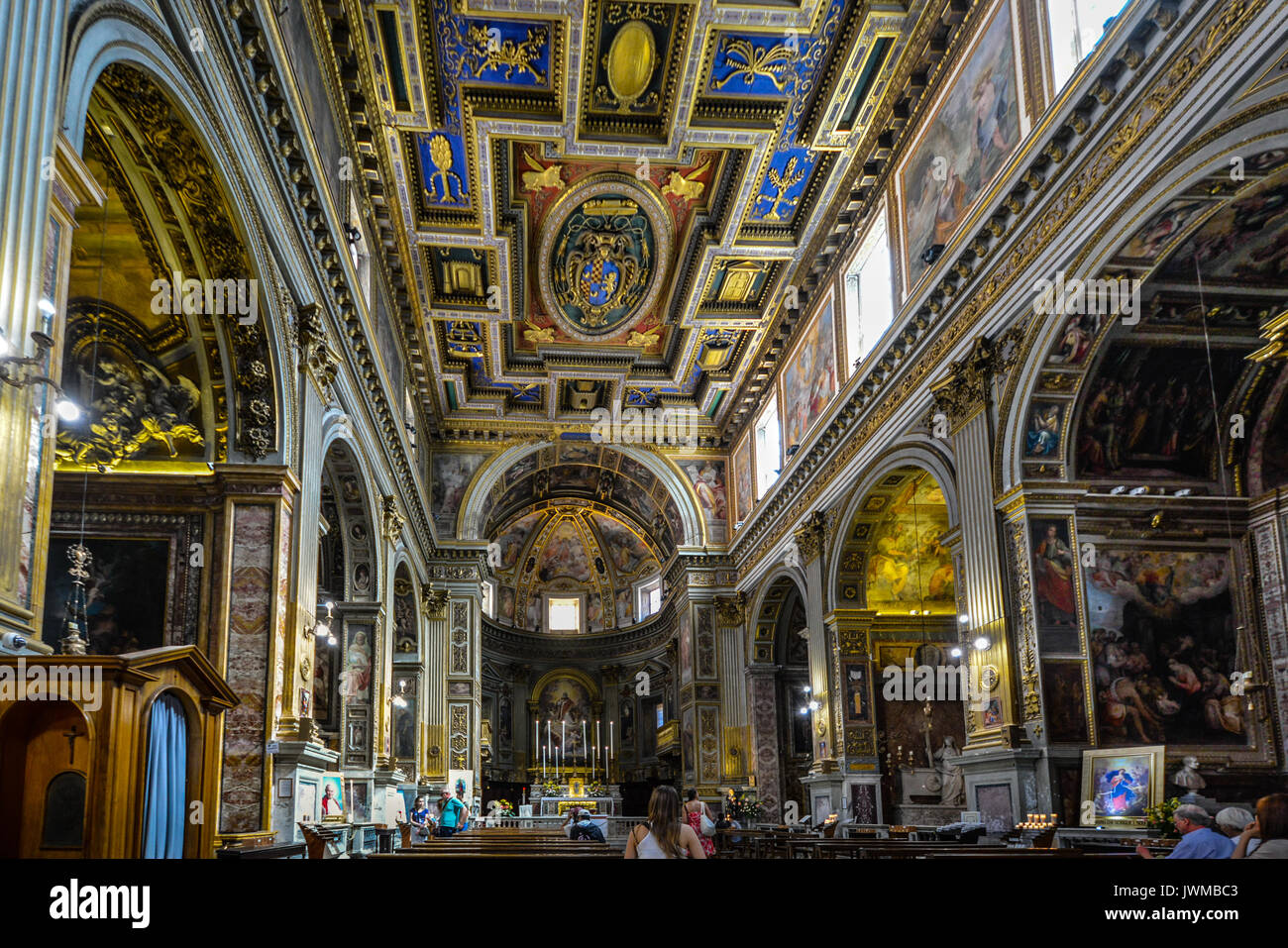 Interior of St Marcello al Corso church in Rome Italy Stock Photo
