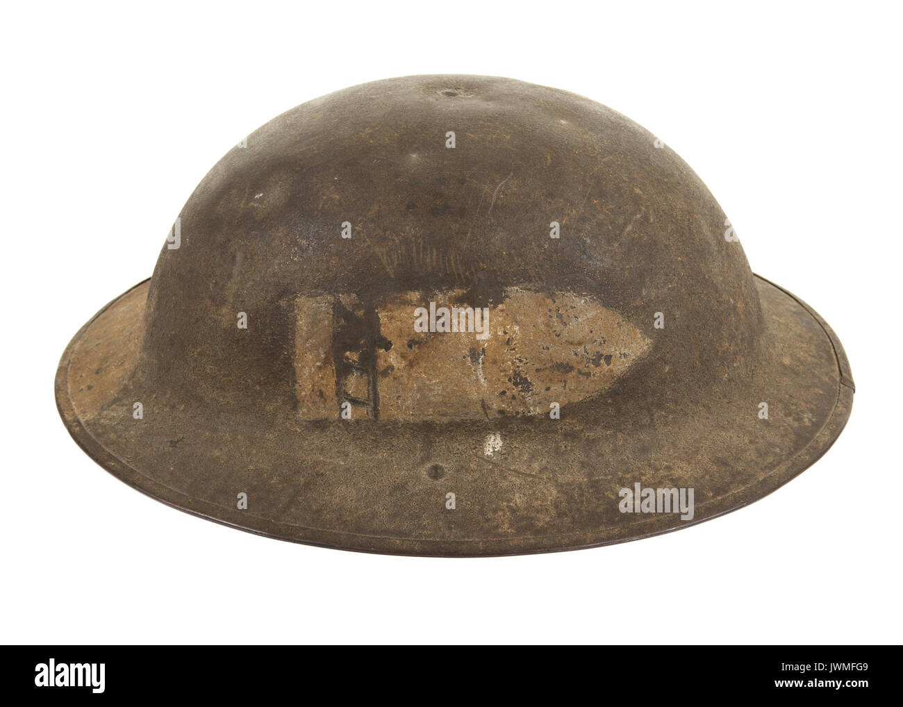 A steel world war one British or American army helmet Stock Photo - Alamy