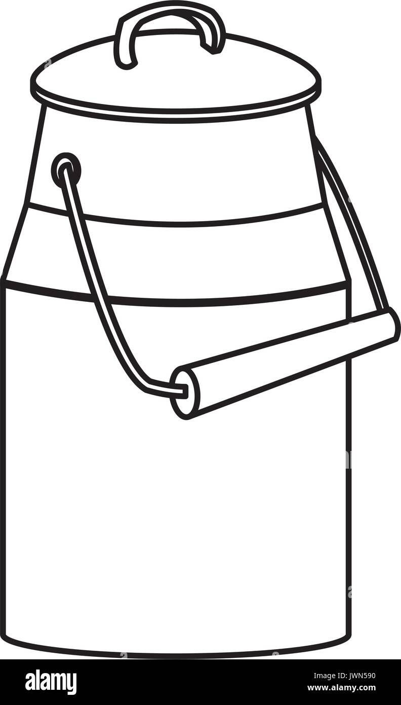 metal milk container traditional can for beverage farm Stock Vector