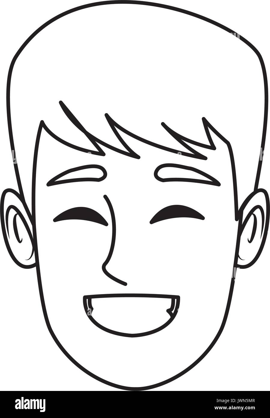 happy man face cartoon