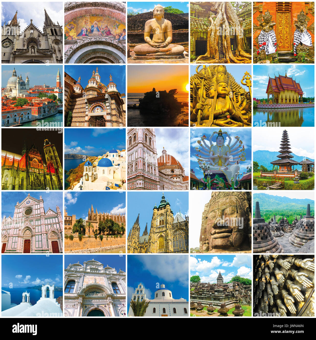 World Monuments Collage Stock Photo Alamy
