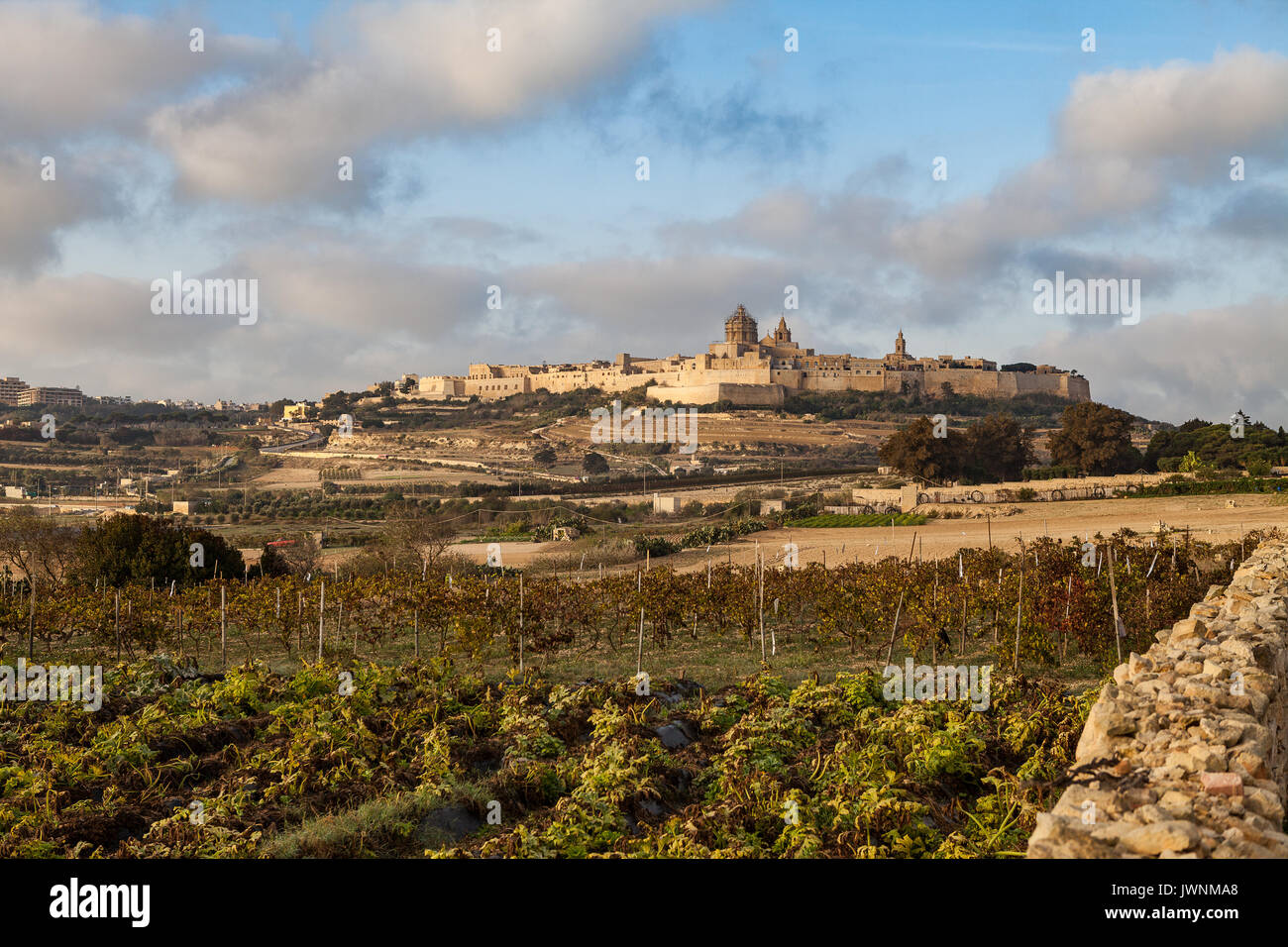 Ancient hilltop fortified by old capital city of malta the silent city