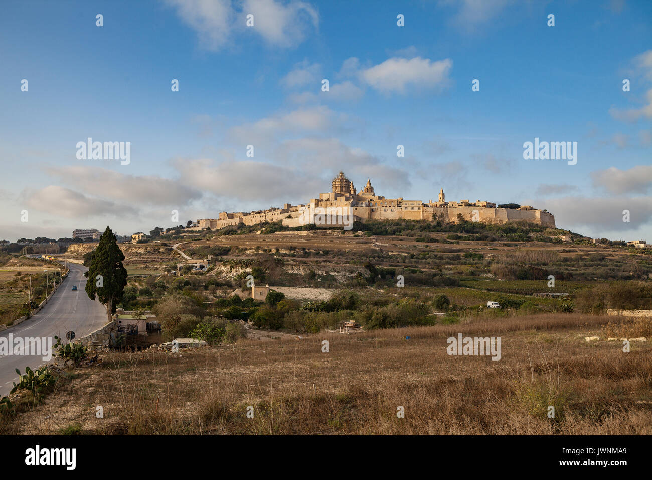 Ancient hilltop fortified by old capital city of malta the silent city