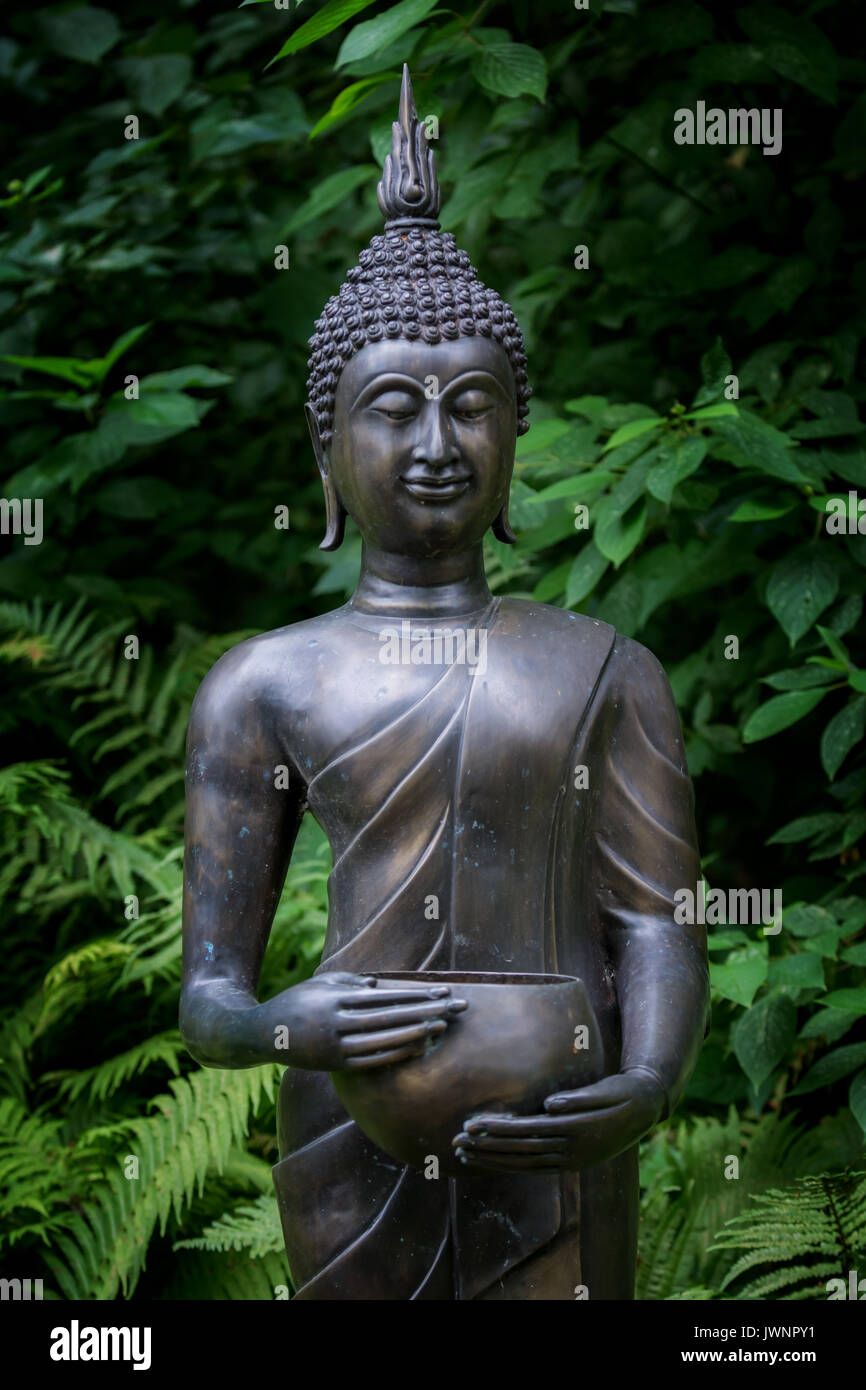 Asian statue of god Buddha in forest Stock Photo Alamy