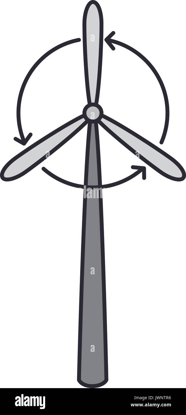Wind turbine eolic energy over white background graphic design Stock ...