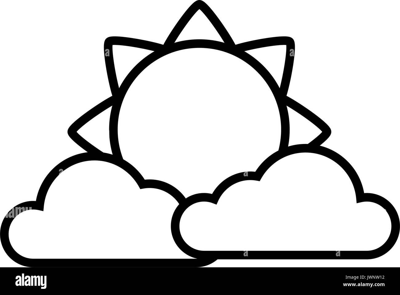 sun and clouds icon over white background vector illustration Stock ...