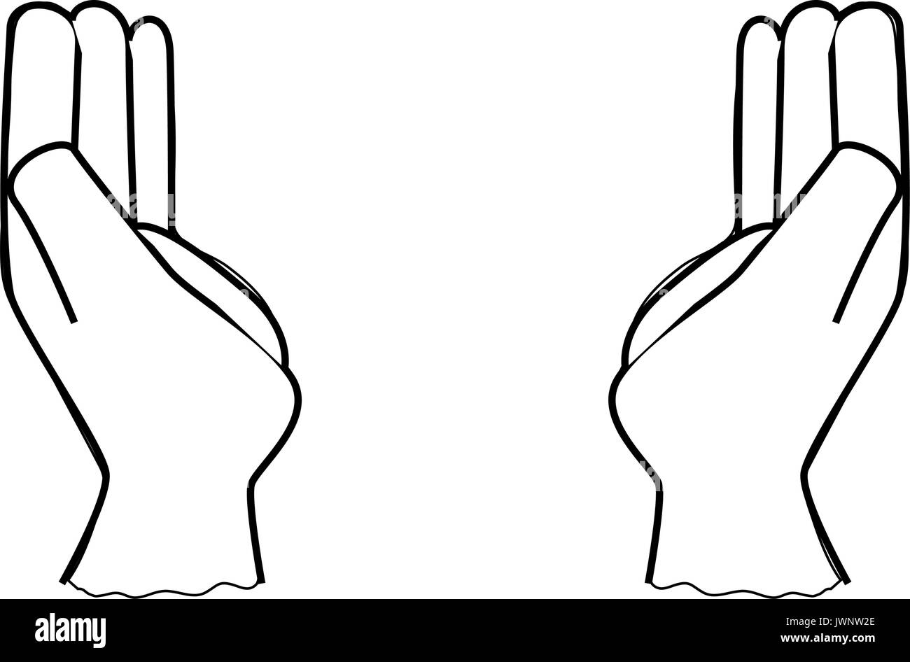 hands icon over white background vector illustration Stock Vector Image ...