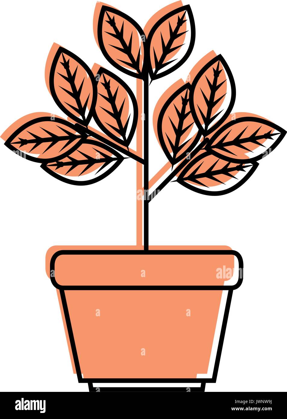 plant in a pot icon over white background vector illustration Stock ...