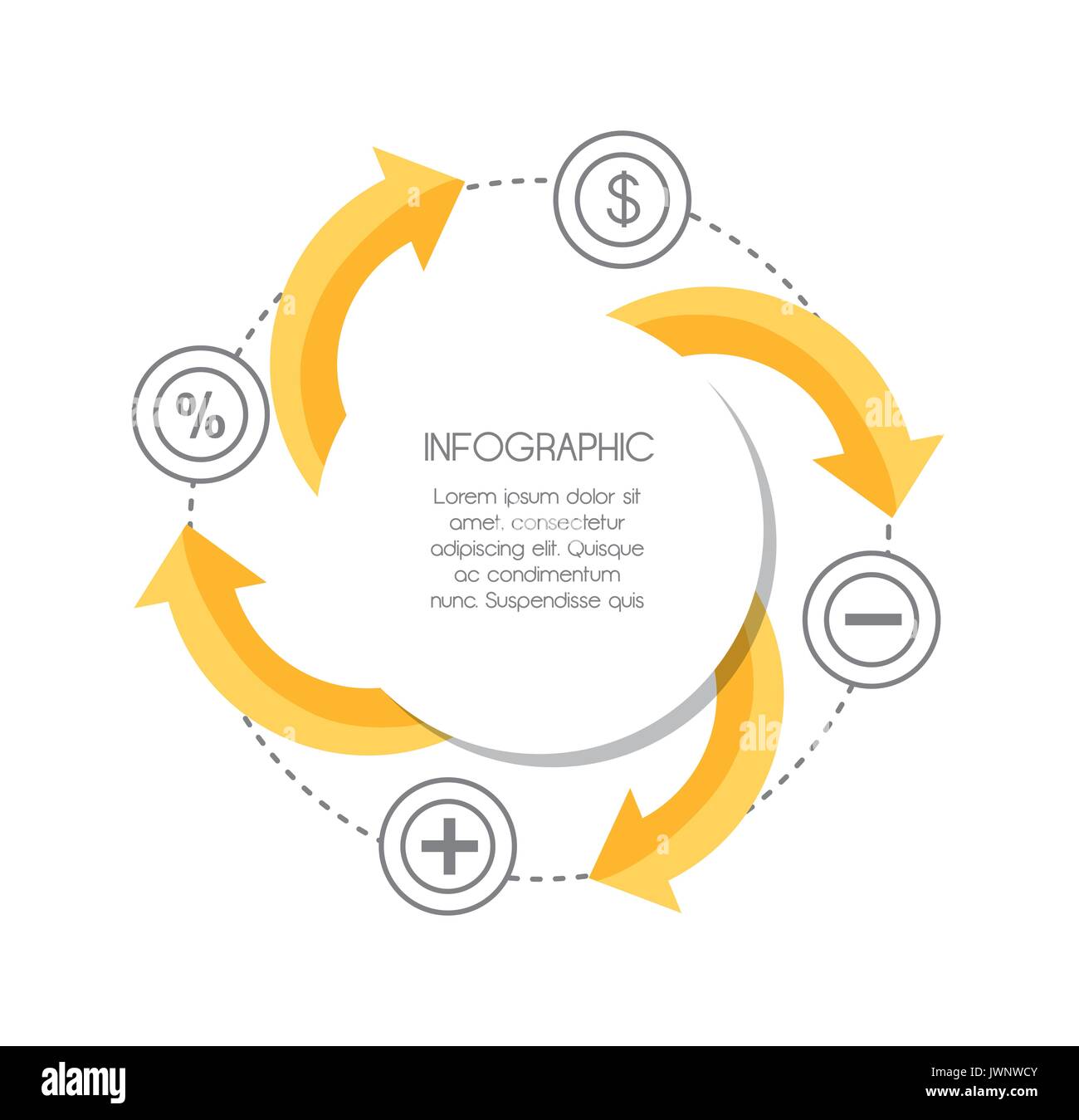 infographics template with arrow business options Stock Vector Image ...