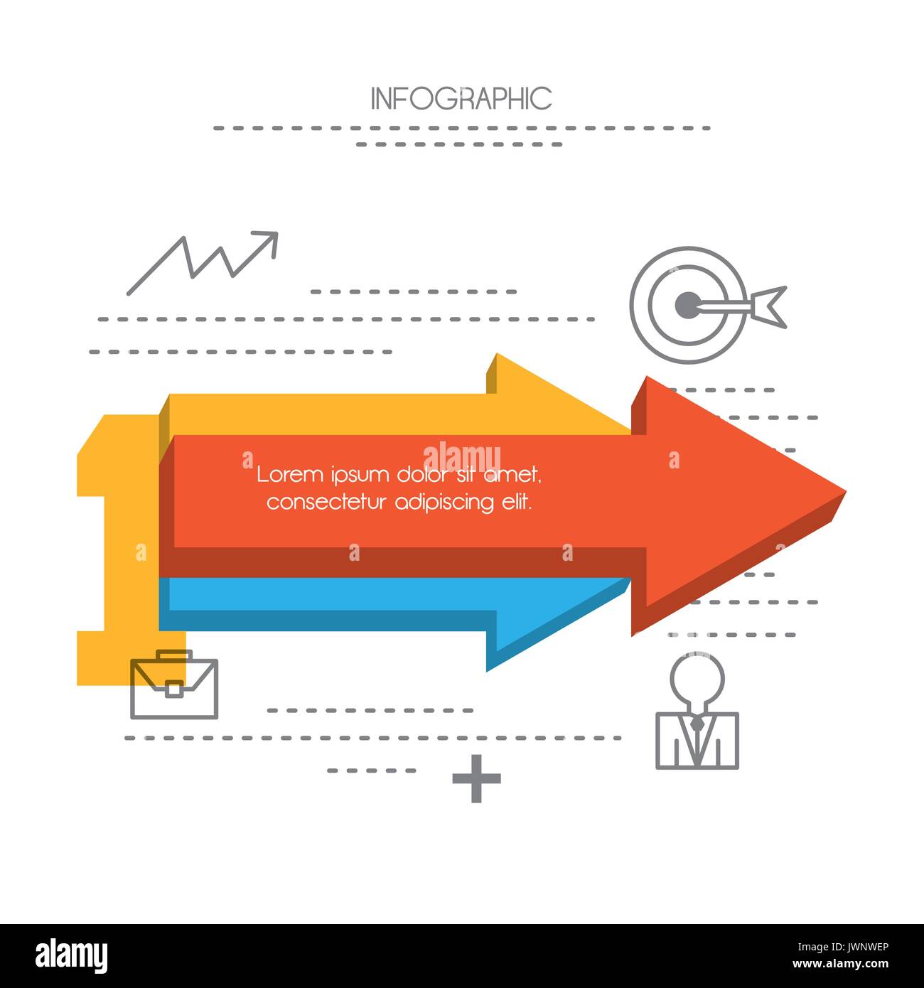 infographics template with arrow business options Stock Vector Image ...