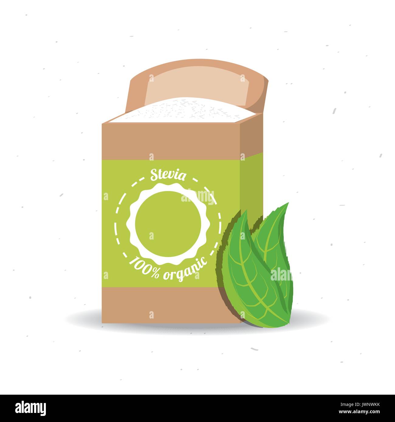 stevia natural sweetener product and leaves Stock Vector