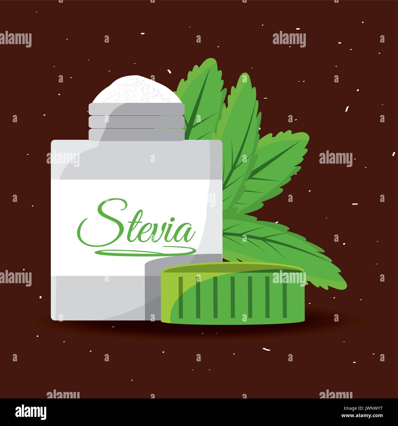 stevia natural sweetener packet product Stock Vector