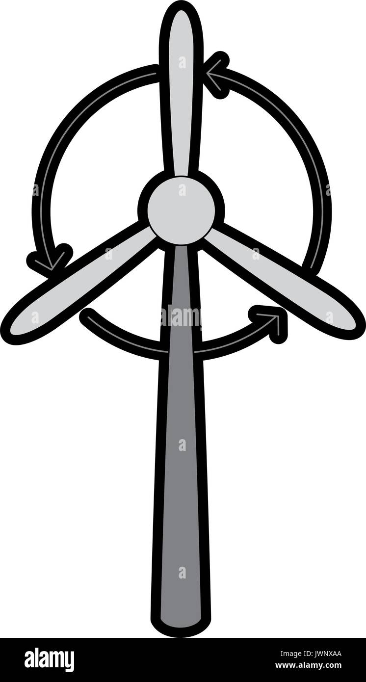 Wind turbine eolic energy over white background graphic design Stock ...