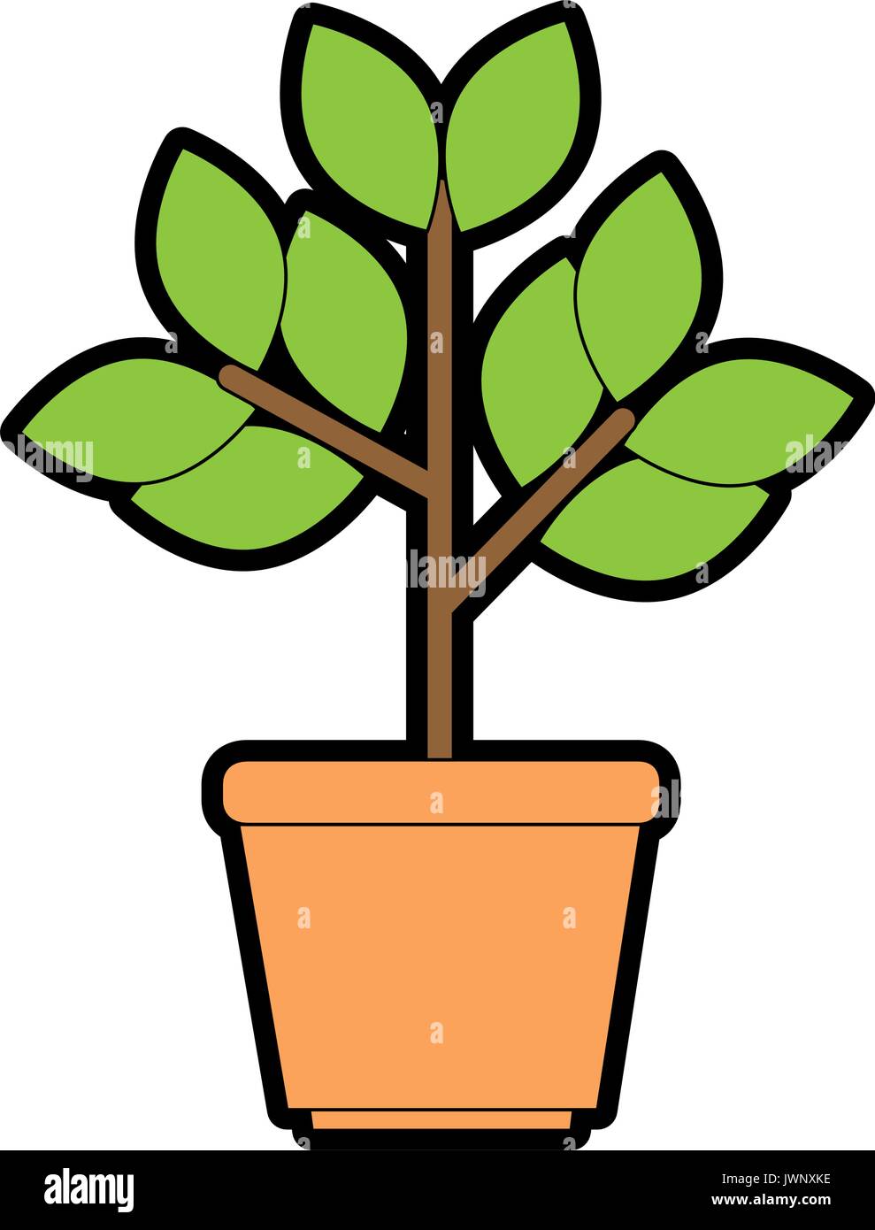 plant in a pot icon over white background vector illustration Stock ...