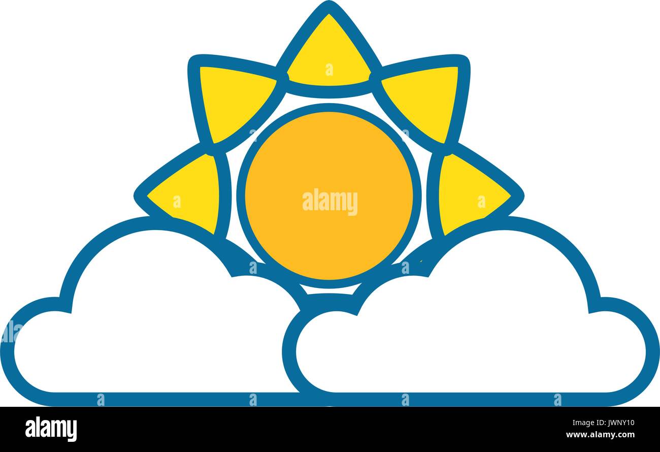 sun and clouds icon over white background vector illustration Stock ...