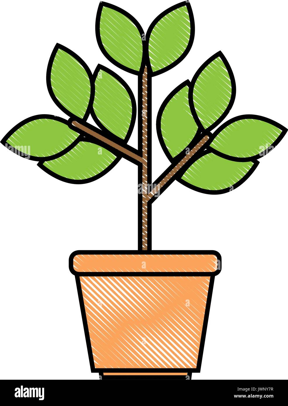 plant in a pot icon over white background vector illustration Stock ...
