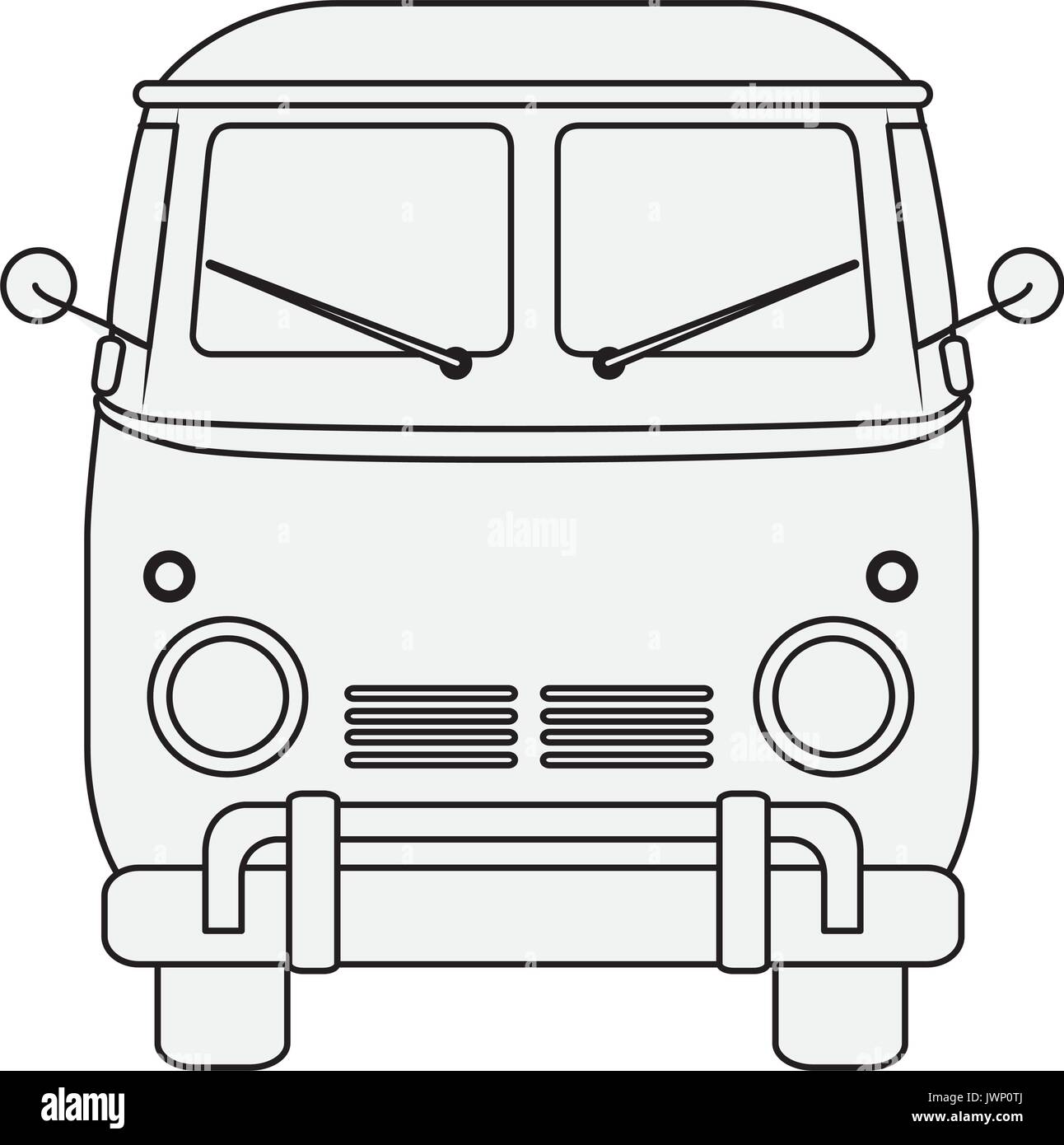 Hippie Van Icon Over White Background Vector Illustration Stock Vector 