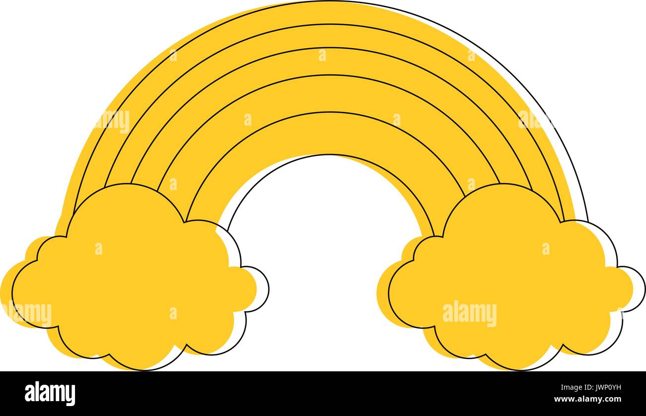 rainbow and clouds icon over white background vector illustration Stock ...