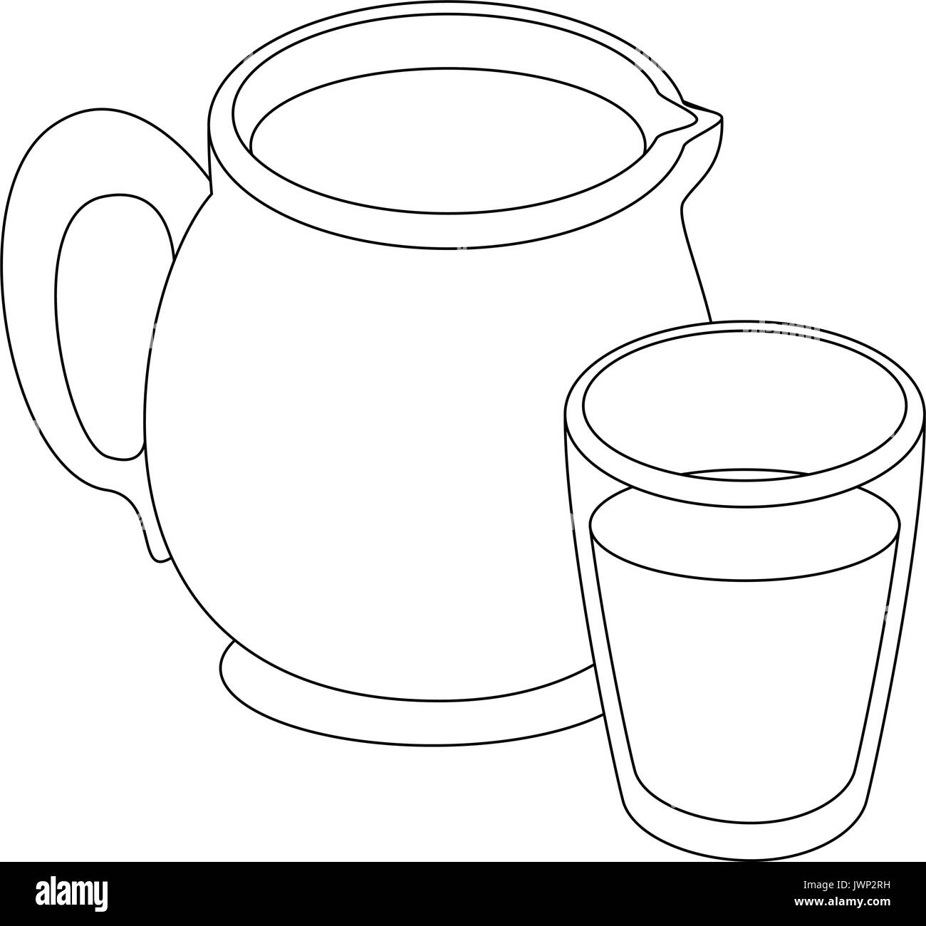 milk pitcher icon over white background vector illustration Stock ...