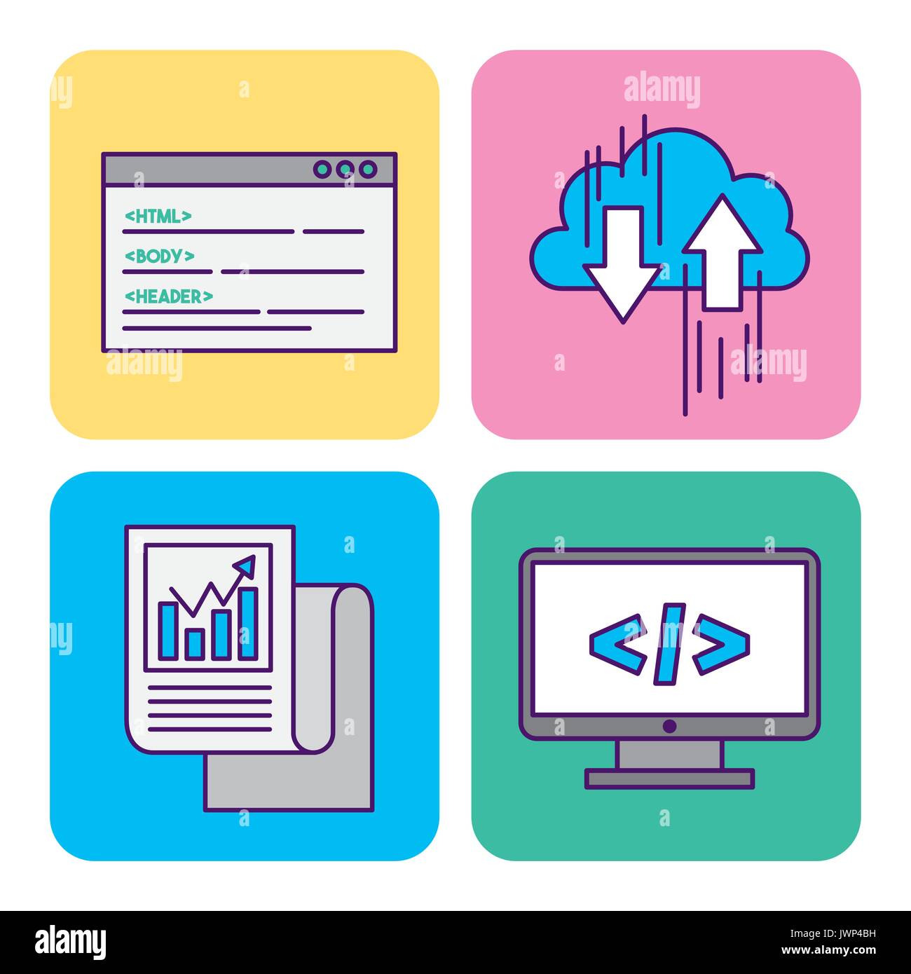 icon set computer codes Stock Vector Image & Art - Alamy