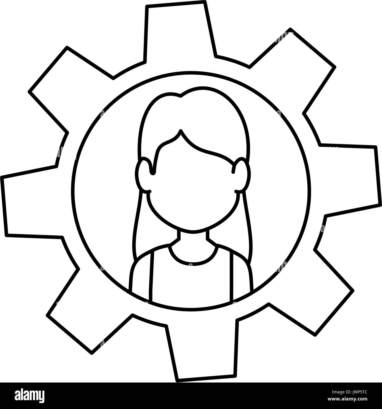 Person inside gear icon vector illustration graphic design Stock Vector ...