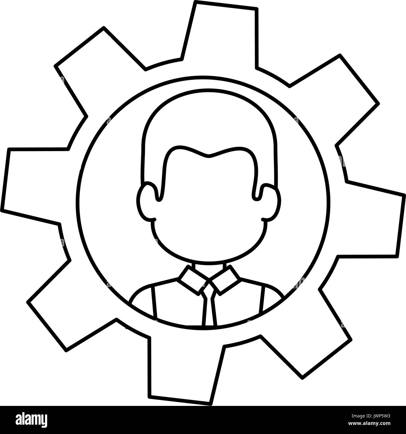 Person inside gear icon vector illustration graphic design Stock Vector ...