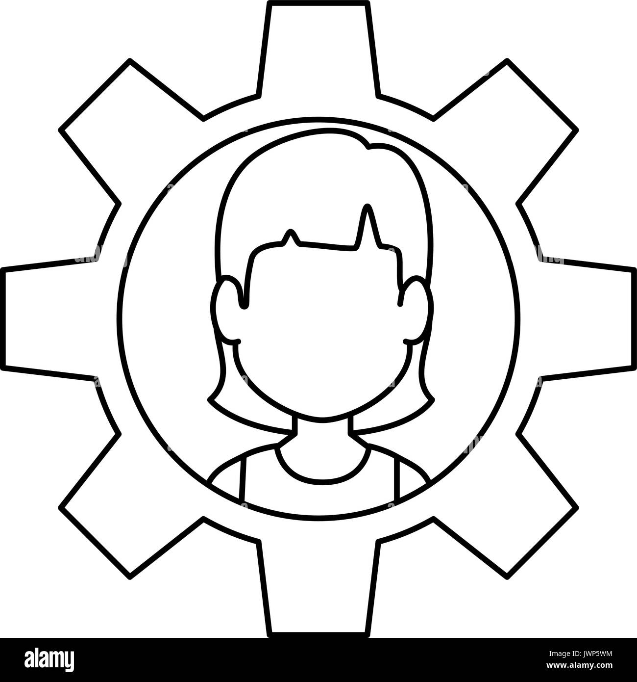 Person inside gear icon vector illustration graphic design Stock Vector ...