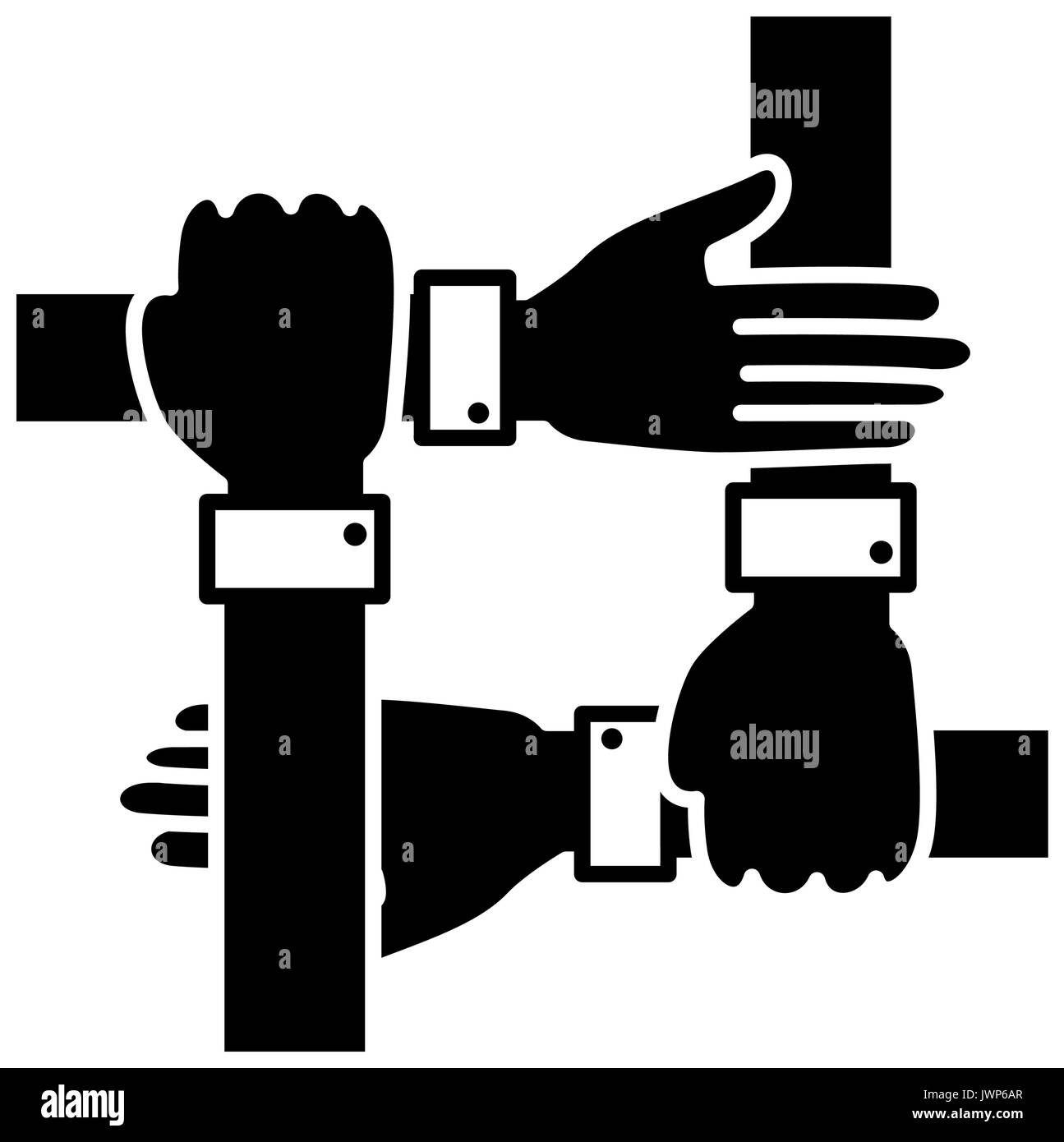 Hands teamwork symbol icon vector illustration graphic design Stock Vector