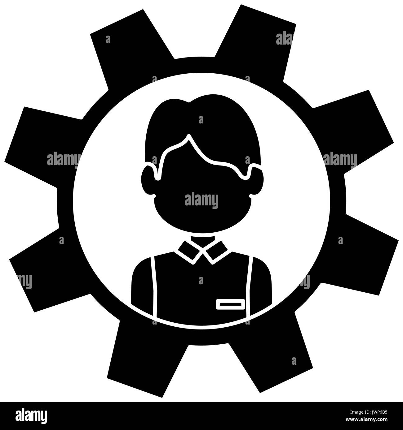 Person inside gear icon vector illustration graphic design Stock Vector ...