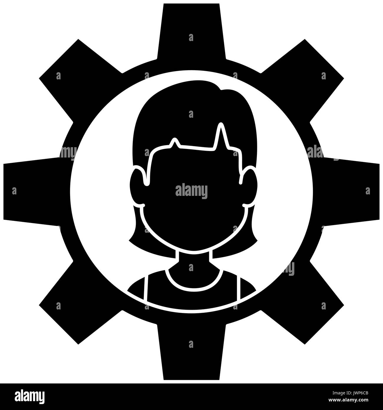 Person inside gear icon vector illustration graphic design Stock Vector ...