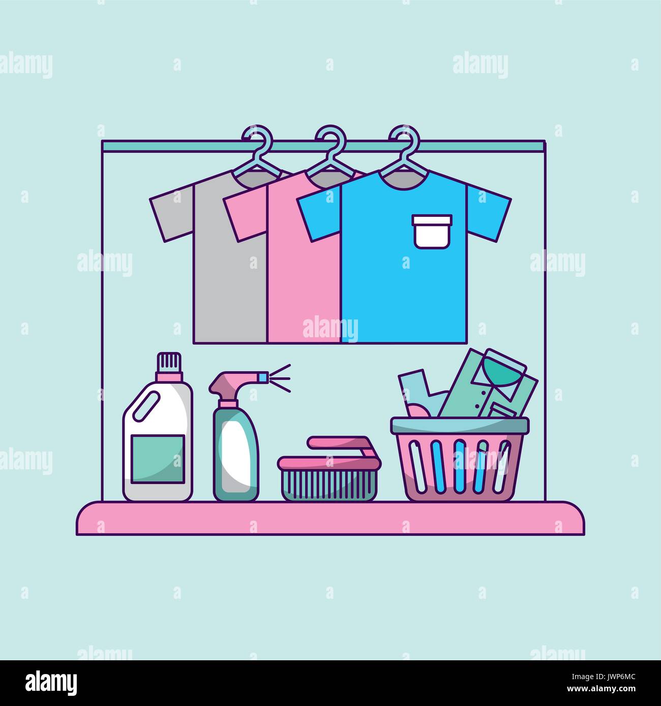 laundry-work-clothes-stock-vector-image-art-alamy