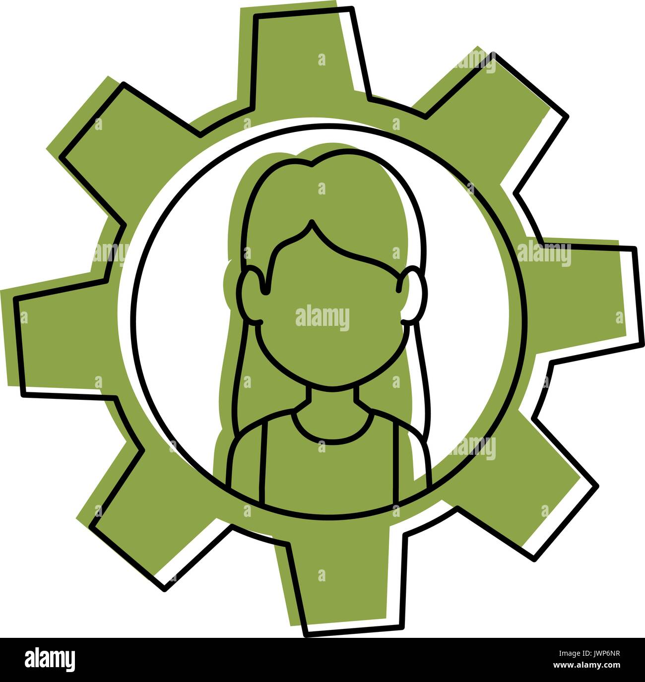 Person inside gear icon vector illustration graphic design Stock Vector ...
