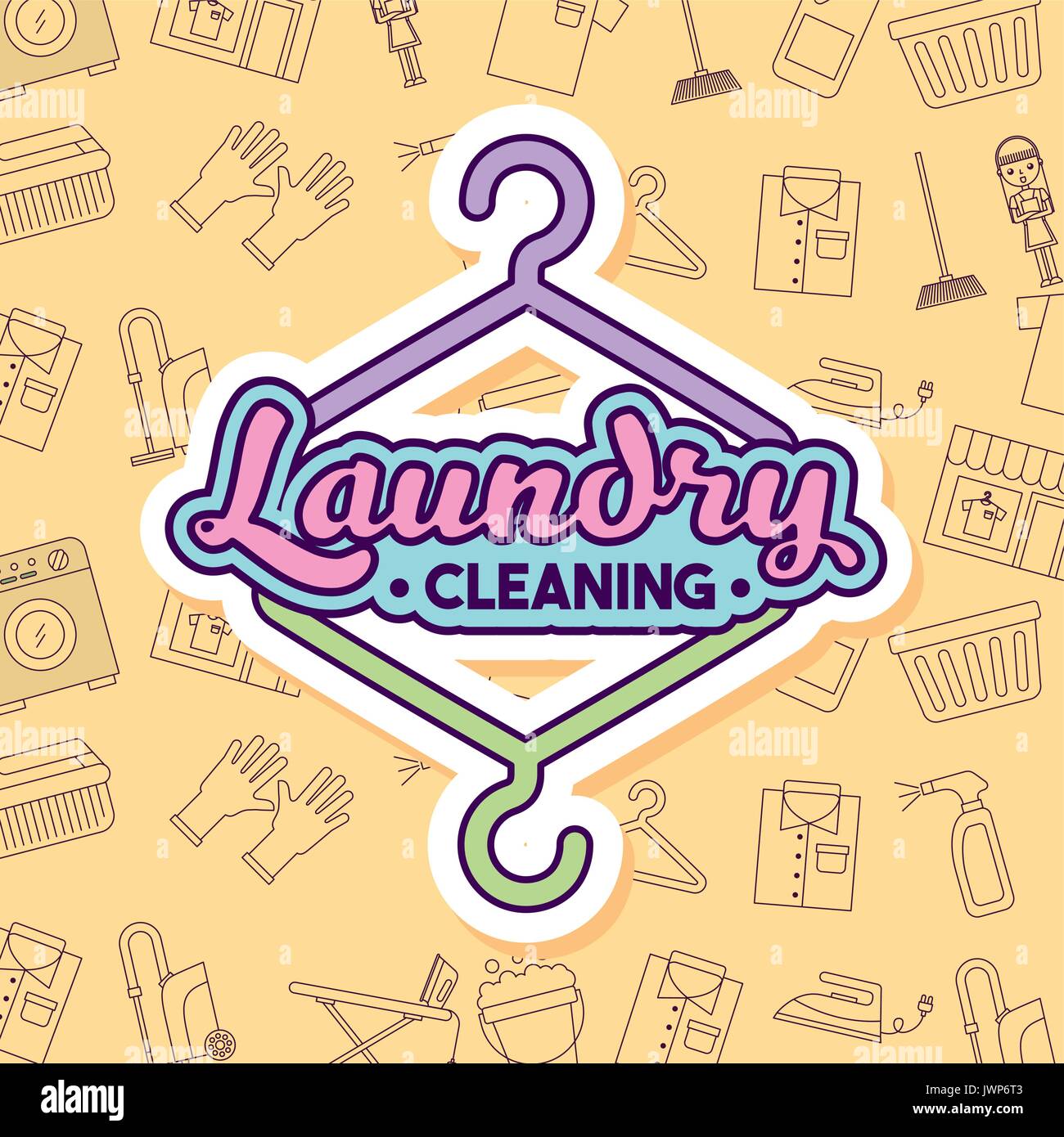 laundry cleaning delicate Stock Vector