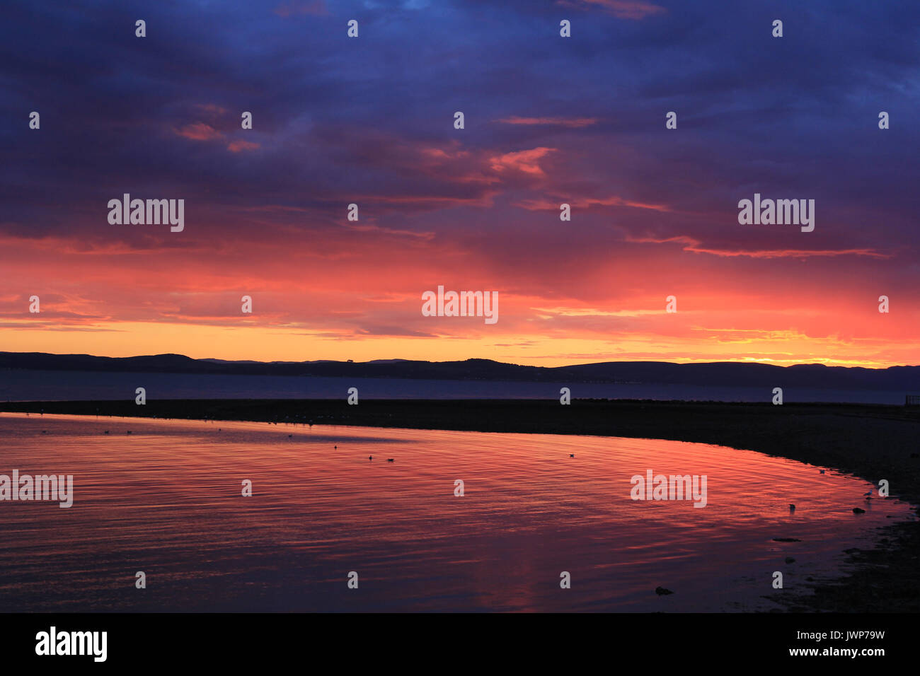 sunset in largs scotland Stock Photo