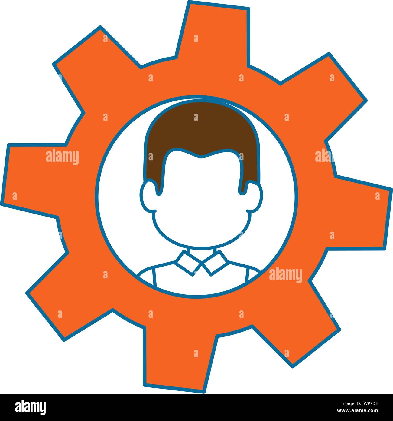 Person inside gear icon vector illustration graphic design Stock Vector ...