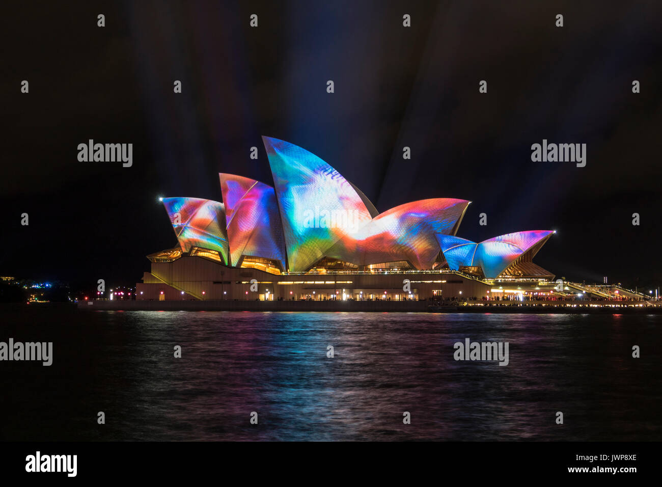 Light projections on the Sydney Opera House during Vivid Sydney Stock ...