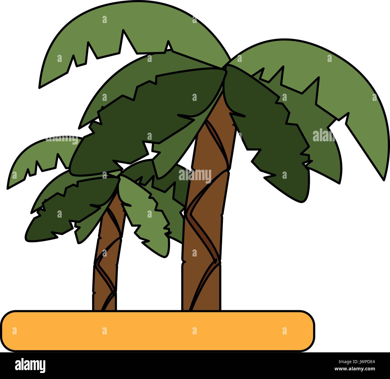 tropical island with palm trees icon image Stock Vector Image & Art - Alamy