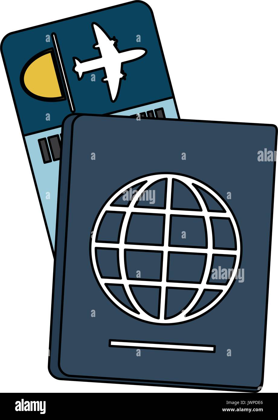 passport with boarding pass icon image Stock Vector Image & Art - Alamy