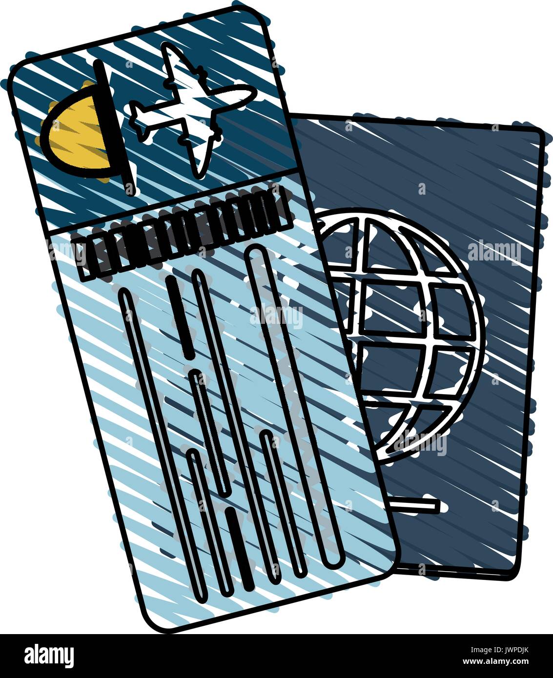 passport with boarding pass icon image Stock Vector Image & Art - Alamy