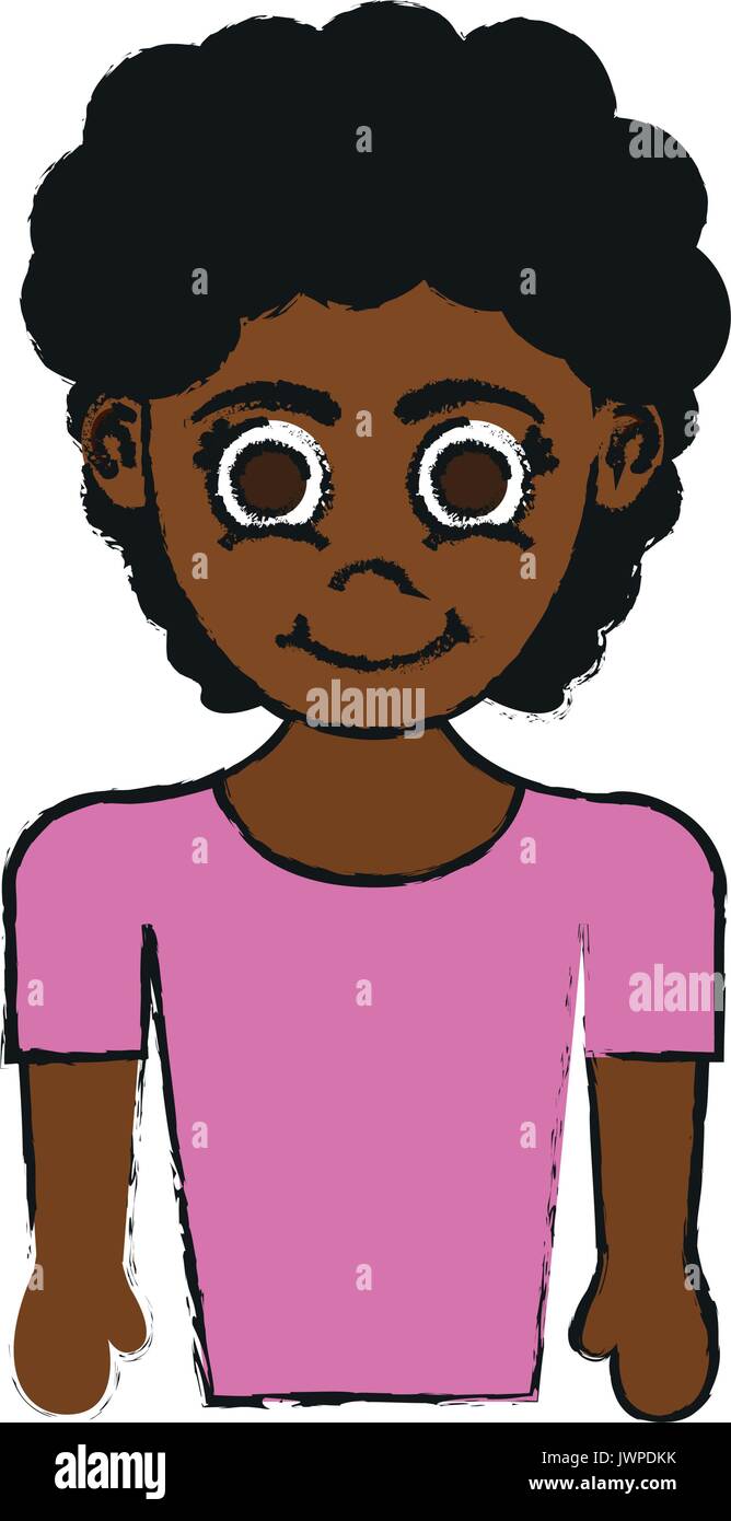 girl dark skin happy child icon image Stock Vector Image & Art - Alamy