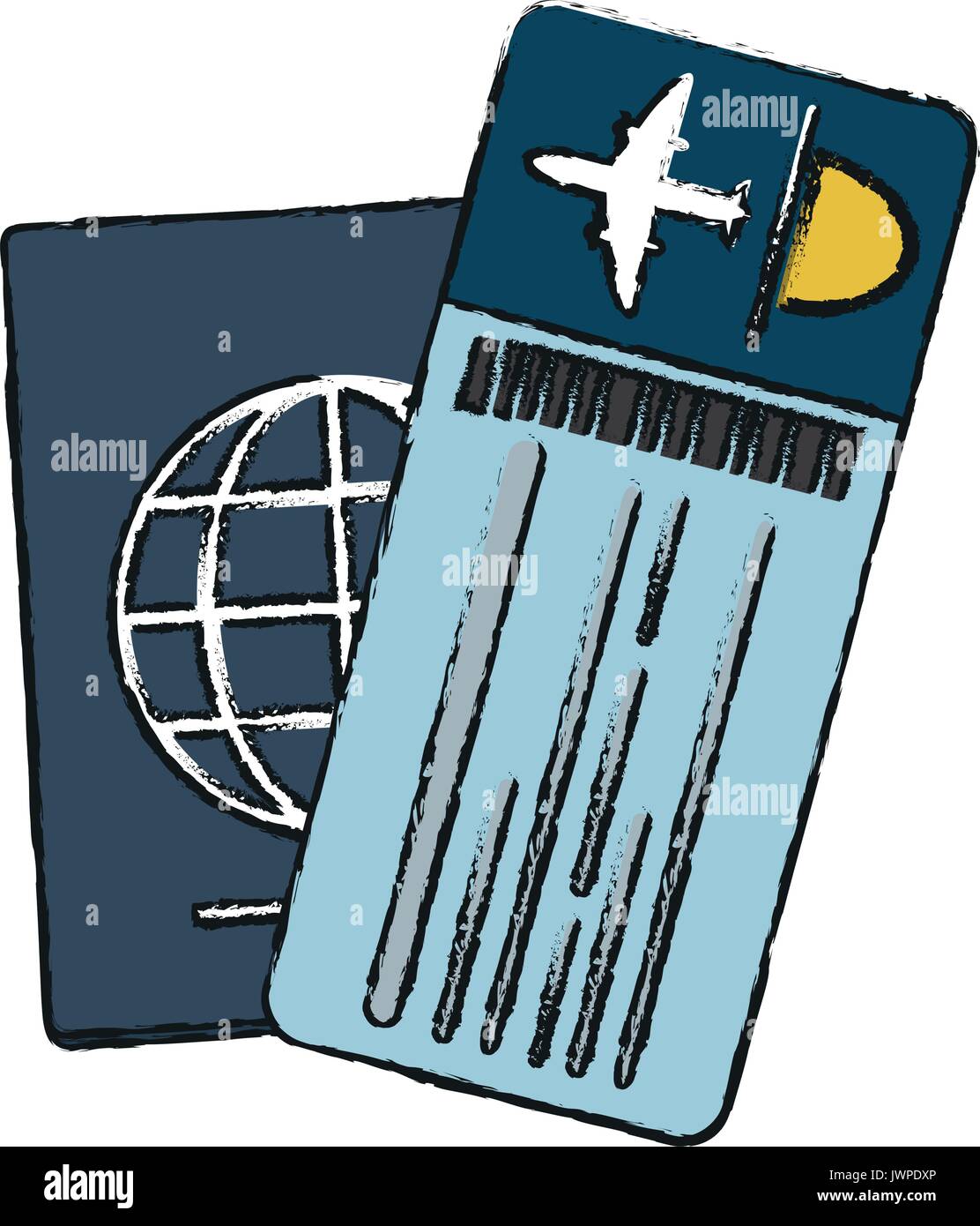 passport with boarding pass icon image Stock Vector Image & Art - Alamy