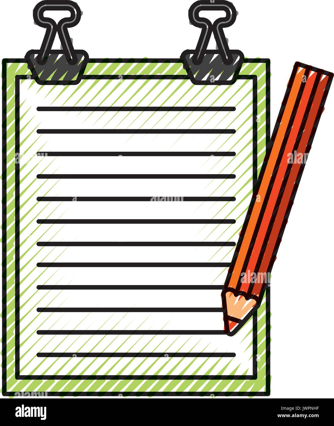 clipboard paper with pencil Stock Vector Image & Art Alamy