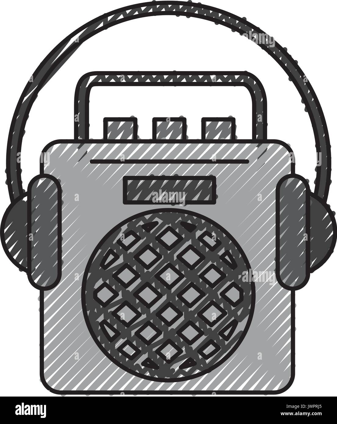 radio music player with earphones Stock Vector Image & Art - Alamy