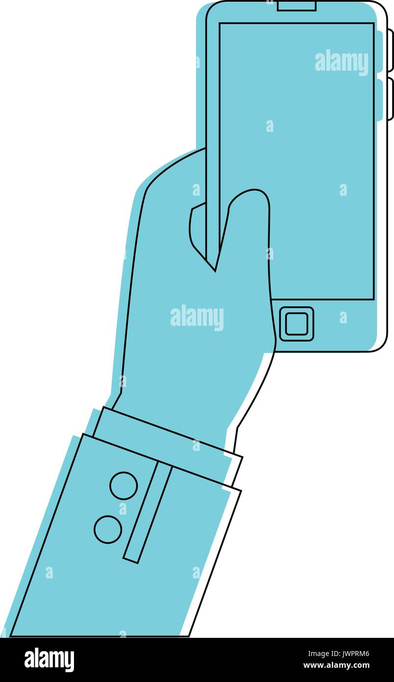 Hand with smartphone icon vector illustration graphic design Stock ...