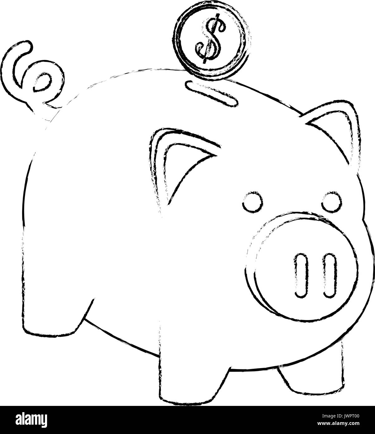 piggy bank icon over white background vector illustration Stock Vector ...